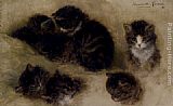 Henriette Ronner-Knip Studies Of Kittens painting